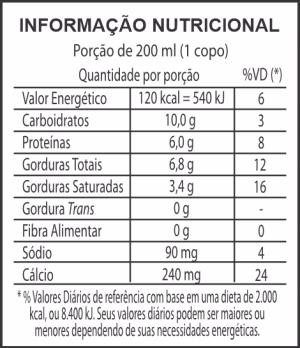 leite integral pasteurizado